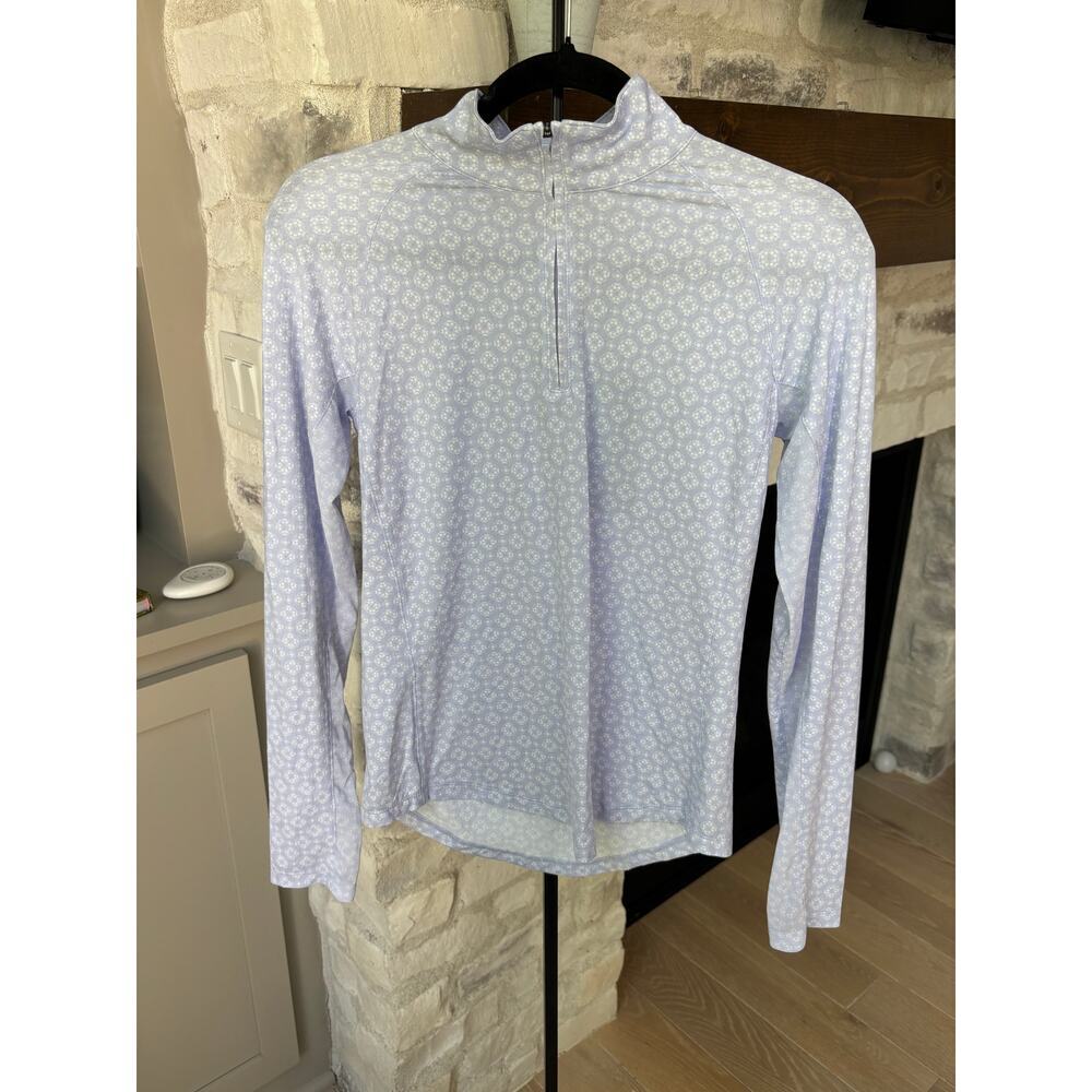 Walter Hagen Women's Geo Crisp Peri Performance 11 UV Suncover 1/4 Zip Size XS